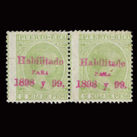 Puerto Rico.1898.Alfonso XII.Habilitado.2m.Blq2.MNH.Edifil 152 - Puerto Rico