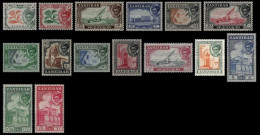 ZANZIBAR 1957 SULTAN CHALIFA BIN HARUB WITH LOCAL MOTIFS COMPLETE SET MINT HINGED MH - Zanzibar (...-1963)