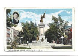 CPA BALTIMORE FRANCIS SCOTT KEY MONUMENT , EUTAW PLACE - Baltimore