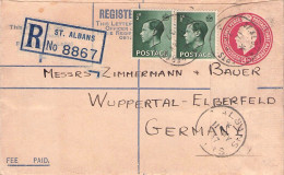 GREAT BRITAIN - REGISTERED MAIL 1937 St. ALBANS > WUPPERTAL-E. / YZ436 - Cartas & Documentos