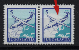 94. Yugoslavia 1990 Definitive 5 Din. Print Variety, Pair MNH - Altri & Non Classificati