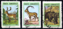 Türkiye 1967 Mi 2038-2040 Native Mammals | Animals - Used Stamps