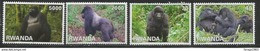 2010 Rwanda Rwandaise Mountain Gorillas  Tourism Primates Complete Set Of 4 MNH - Other & Unclassified