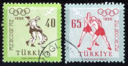 Türkiye 1956 Mi 1490-1491 Melbourne Olympic Games, Wrestling, Sports - Used Stamps