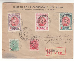 Croix Rouge - Belgique - Lettre Recom De 1915 - Oblit Le Havre Spécial - Exp Vers Sainte Adresse - Dentelure 12 - Rare - 1914-1915 Croix-Rouge