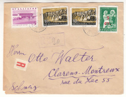 Bulgarie - Lettre Recom De 1963 - Oblit Sophia - Exp Vers Clarens Montreux - Fleurs - - Briefe U. Dokumente