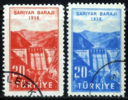 Türkiye 1956 Mi 1488-1489 The Inauguration Of Sariyer Dam - Gebraucht