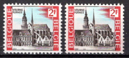 1503** CU - Couleur Rouge Déborde Sous Belgique - 1961-1990