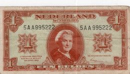 PAYS - BAS - NEDERLAND -  BILLET DE 1 GULDEN DE 1945 TTB. - Other & Unclassified