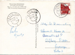 66291 - Bund - 1967 - 20Pfg Kl Bauten EF A AnsKte WIEDENEST -> HAREN (Niederlande) - Cartas & Documentos