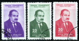 Türkiye 1954 Mi 1398-1400 Ziya Gökalp (1876-1924), Philosopher, Sociologist - Used Stamps