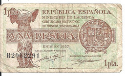 ESPAGNE 1 PESETA 1937 VF P 94 - 1-2 Peseten