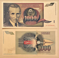 Yugoslavia 1.000 1000 Dinara 1991 P#110 Prefix ZA Replacement UNC - Yougoslavie