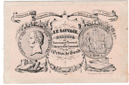 Belgique, "Carte Porcelaine" Porseleinkaart, Gend, J. F. Sauvage, Relieur à Gand, Dim:106x70 Mm, Bateaux - Porzellan