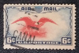 U S A  Luftpost 1938, Eagle Bewegte Sich Nach Links, Gestempelt CANAL... - Variedades, Errores & Curiosidades