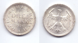 Germany 3 Mark 1924 A - 3 Mark & 3 Reichsmark