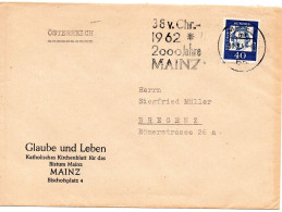 66297 - Bund - 1962 - 40Pfg Lessing EF A Bf MAINZ - ... -> Oesterreich - Briefe U. Dokumente