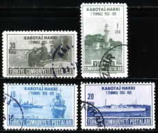 Türkiye 1951 Mi 1286-1289 Coastal Rights, 25th Anniversary Of The Cabotage Rights - Usati