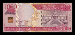 República Dominicana 1000 Pesos Dominicanos 2011 Pick 187a Low Serial 711 Sc Unc - Dominikanische Rep.