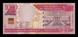 República Dominicana 1000 Pesos Dominicanos 2011 Pick 187a Low Serial 711 Sc Unc - Dominicaine