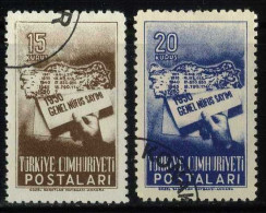 Türkiye 1950 Mi 1259-1260 Cencus Of 1950 | Population Growth - Used Stamps