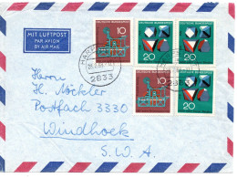66300 - Bund - 1968 - 3@20Pfg Fortschritt III A LpBf HARPSTEDT -> Suedwestafrika - Storia Postale