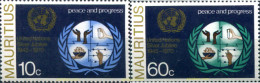 147892 MNH MAURICIO 1970 25 ANIVERSARIO DE LAS NACIONES UNIDAS - Maurice (1968-...)