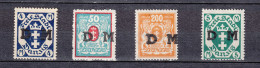 Danzig 1922-23,ABART.4 Dienstmarken (verschoben/durchschlagener Druck),Postfrisch Mit Falz3550) - Service