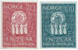 102094 MNH NORUEGA 1970 25 ANIVERSARIO DE LAS NACIONES UNIDAS - Ungebraucht