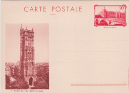 Entier Conciergerie à Paris Prune Storch N°7 La Tour St Jacques 90c Storch N°F1b Imp Desfossés Néogravure Paris - Standard Postcards & Stamped On Demand (before 1995)