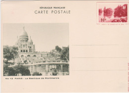 Entier Le Grand Lac Du Bois Storch G2b N°12 Basilique De Montmartre Nom Imprimeur GL Arlaud Lyon Juin 1936 - Cartes Postales Types Et TSC (avant 1995)