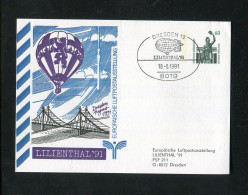 "BUNDESREPUBLIK DEUTSCHLAND" 1991, Privatpostkarte "Lilienthal 91" SSt. "Dresden" (12471) - Privatpostkarten - Gebraucht