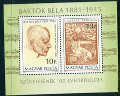 HUNGARY 1981 Bartok Centenary Block MNH / **  Michel Block 148 - Unused Stamps