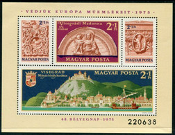 HUNGARY 1975 Stamp Day: Protection Of Monuments Block MNH / **...  Michel Block 115 - Unused Stamps