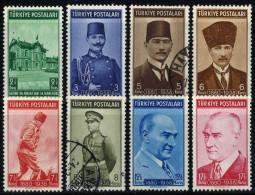 Türkiye 1939 Mi 1063-1070 Death Of M. Kemal ATATÜRK, First Anniversary - Gebraucht