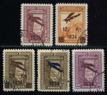 Türkiye 1934 Mi 980-984 Airmail Stamps First Issue, Opening Of The Ankara-Istanbul Airmail Line - Poste Aérienne