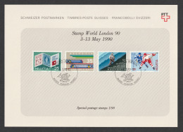 SWITZERLAND 1990 Stamp World London 1990: Stamp Exhibition Card CANCELLED - Esposizioni Filateliche