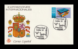 SPAIN 1990 Stamp World London 1990 Stamp Exhibition: Exhibition Cover CANCELLED - Esposizioni Filateliche