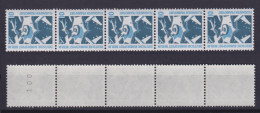 Berlin 798 RM 5er Streifen Mit Gerader Nummer SWK 10 Pf Postfrisch - Rolstempels