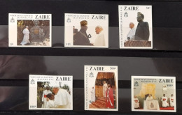 Congo Zaire 1981 Mi. 716 - 721 IMPERF ND Visite Sainteté Pape Jean Paul II Papst Johannes Pope John - Popes