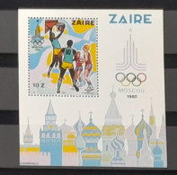 Congo Zaire 1980 Mi. Bl. ? Moscou Moscow Olympic Games Jeux Olympiques Olympia 9 Val - Zomer 1980: Moskou