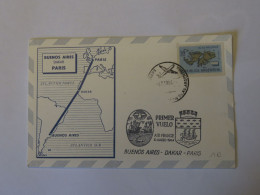 ARGENTINA FIRST FLIGHT COVER BUENOS AIRES - DAKAR - PARIS 1964 - Usados