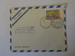 ARGENTINA FIRST FLIGHT COVER BUENOS AIRES - CARACAS 1975 - Usati
