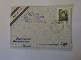 ARGENTINA AEROLINEAS ARGENTINAS FIRST FLIGHT COVER BIENOS AIRES - MADRID 1975 - Usados