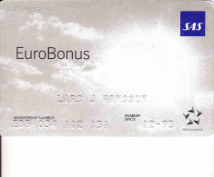 SAS Euro Bonus Card, Sweden,..www.scandinavian.net - Bordkarten