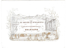 Belgique "Carte Porcelaine" Porseleinkaart, F. De Meyer En Dq Matens, Commissionnarissen, Zelzaete , Dim:109x82mm, - Porzellan