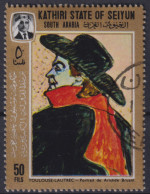 1967 Hadhramaut, Kathiri (Seiyun) Mi:AD-KS 144A,Yt:AD-KS 122B, Portrait De Aristide Bruant, By Henry De Toulouse-Lautrec - Yémen