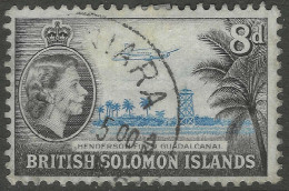 British Solomon Islands. 1956-63 QEII. 8d Used. Mult Script CA W/M. SG 90 - British Solomon Islands (...-1978)