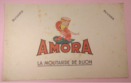 Buvard Publicitaire / Moutarde / " AMORA " / La Moutarde De Dijon / Années: 50/60 - Mosterd