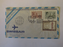 ARGENTINA SWISSAIR FIRST FLIGHT COVER BUENOS AIRES - GENOVA 1962 - Gebruikt